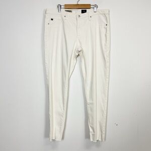 AG Adriano Goldschmied Super Skinny Ankle Jeans Womens 32R White 28 Inch Inseam